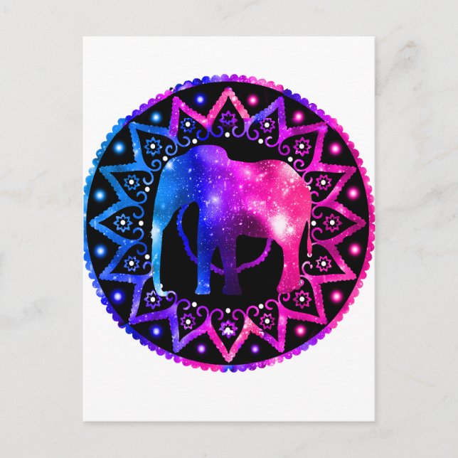 Elephant Mandala Postcard (Front)