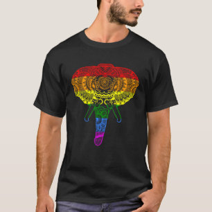 Elephant Mandala Rainbow Yoga Meditation Women Men T-Shirt