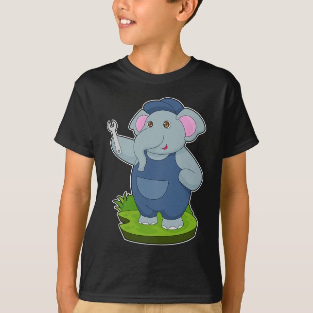 Elephant Mechanic Wrench T-Shirt (Front)