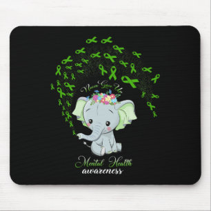 Elephant Mental Health Awareness Gift Warrior Men  Mouse Pad