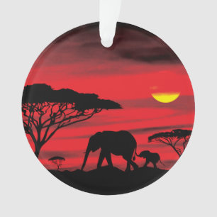 Éléphant mère et bébé dans le Serengeti