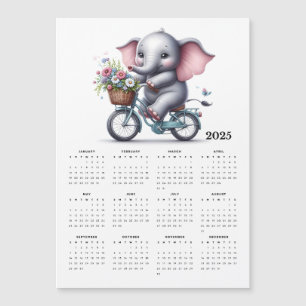 Eléphant mignon chevauchant un Magnet de vélo Cale