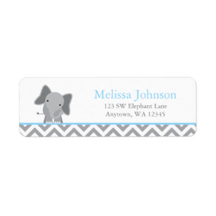 Éléphant mignon Chevron bleu-clair