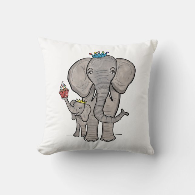 Eléphant mignon et coussin bébé (Recto)