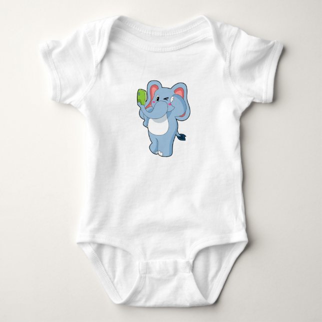 Elephant Mobile Baby Bodysuit (Front)