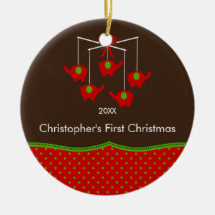 Elephant Mobile Baby's First Christmas Ornament