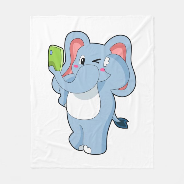 Elephant Mobile Fleece Blanket (Front)