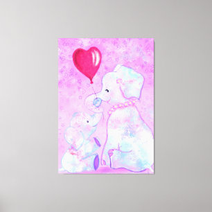 Elephant Mom and Baby Canvas Print Painting