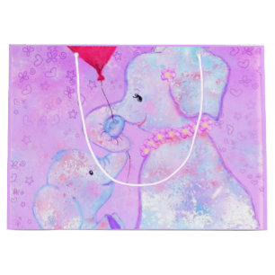 Elephant Mom and Baby - Mother's Day Large Gift Bag