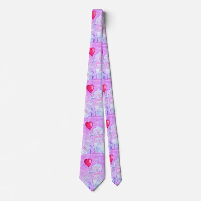Elephant Mom and Baby - Mother's Day Tie (Front)