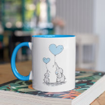 Elephant Mom & Baby Blue Mother's Day Baby Shower