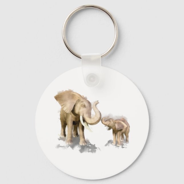 Elephant Mother & Child 2 Keychain (Front)