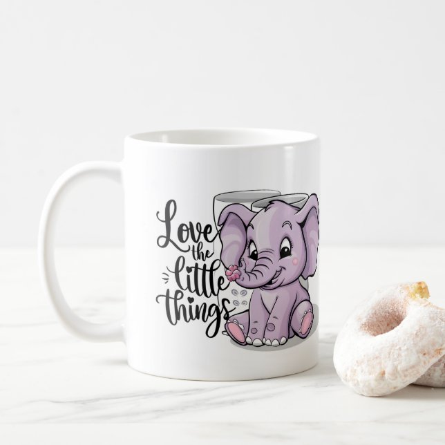 elephant mugs purple cute (Avec donut)
