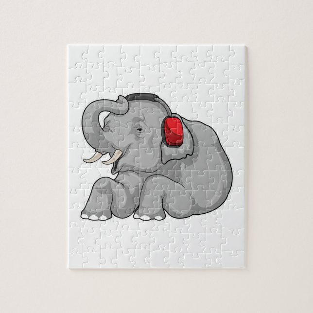 Elephant Music Headphone Jigsaw Puzzle (Vertical)