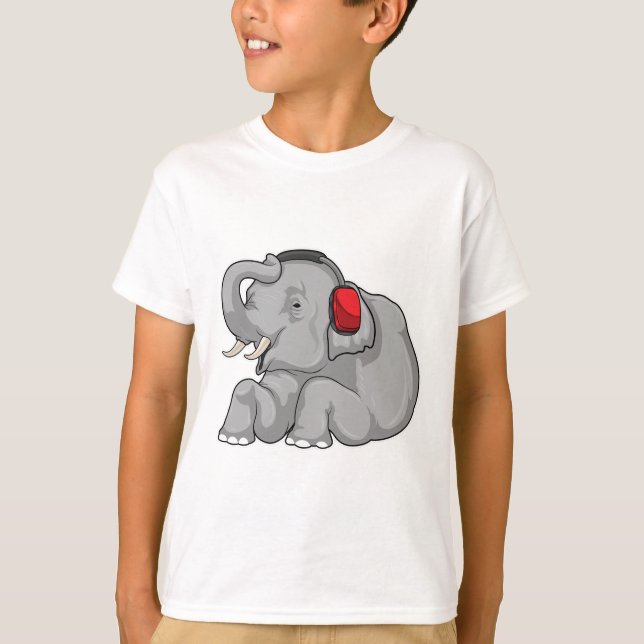 Elephant Music Headphone T-Shirt (Front)