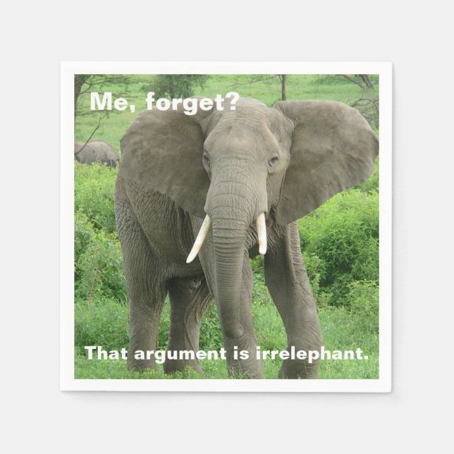 Elephant Near Ndutu Napkin (Front)