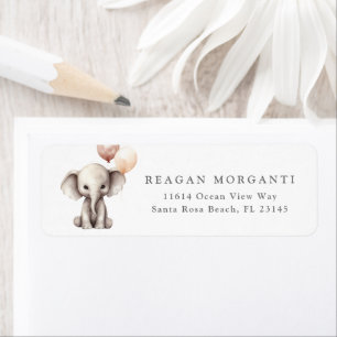 Elephant Neutral Baby shower Adresse de retour