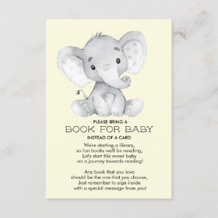 Elephant Neutral Baby Shower Book for Baby Card