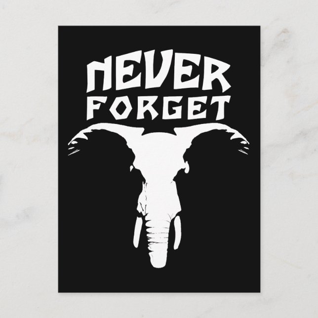 Elephant Never Forget Postcard (Front)