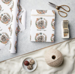  Elephant New baby holiday Wrapping Paper