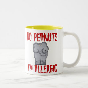 Elephant NO Peanuts I'm Allergic Two-Tone Coffee Mug