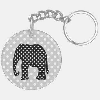 Éléphant noir et blanc de pois