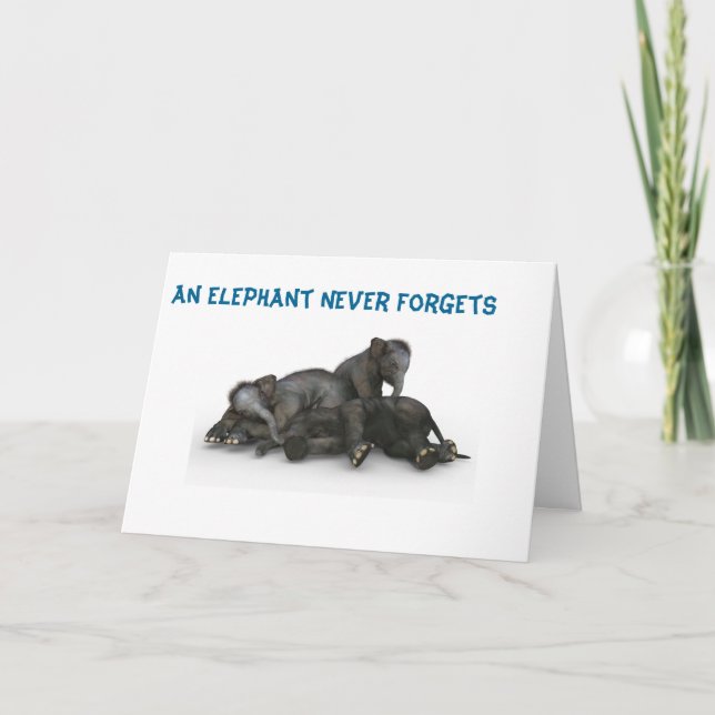 Elephant N'Oubliez Jamais La Carte D'Amitié Famill (Devant)