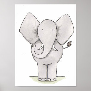 Elephant Nursery Art Poster