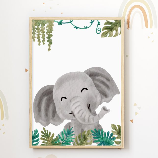 Elephant Nursery Poster Animal Kids Room Imprimer (Créateur téléchargé)