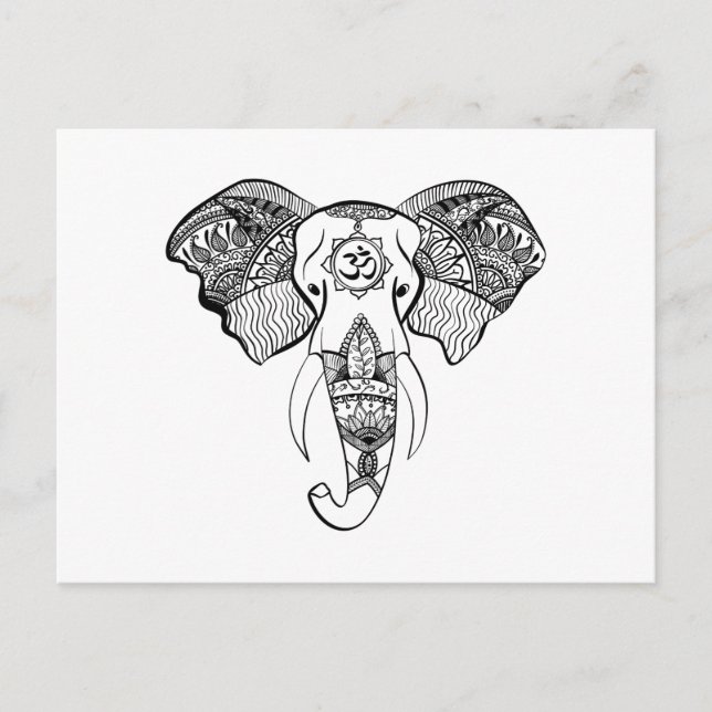 Elephant Om Postcard (Front)