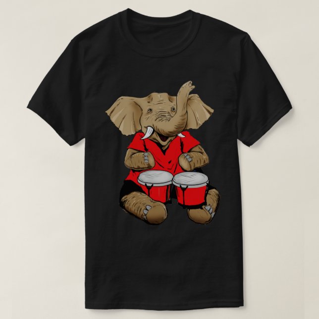 Elephant on bongos  T-Shirt (Design Front)