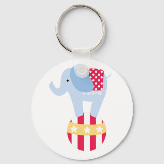Elephant on Circus Ball Keychain
