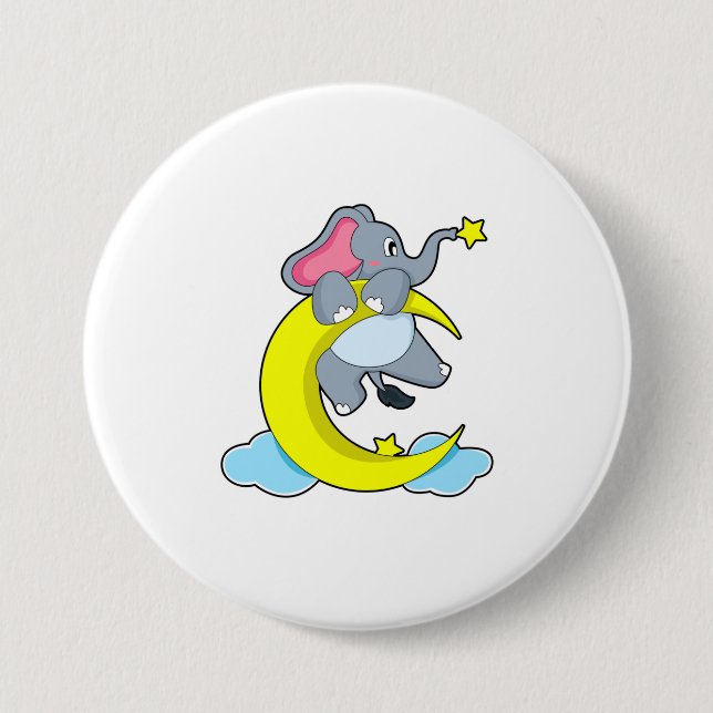 Elephant on Clouds 3 Inch Round Button (Front)
