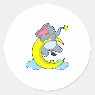 Elephant on Clouds Classic Round Sticker