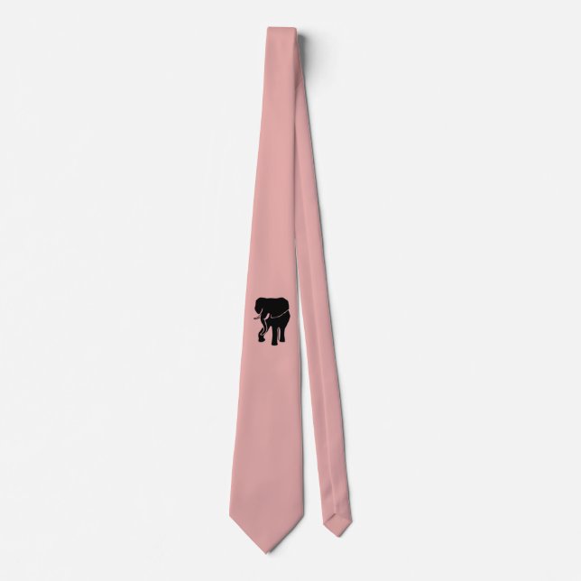 Elephant on Rose Colored Tie (Front)