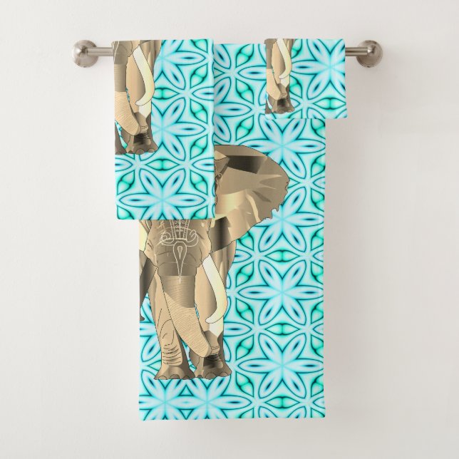 Eléphant or sur Turquoise (En situation)