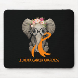 Elephant Orange Ribbon Leukaemia Cancer Awareness Mouse Pad