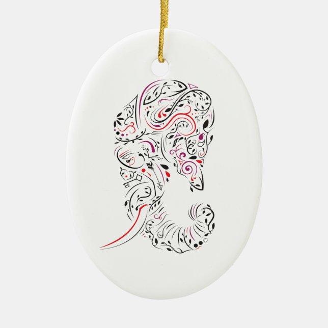 elephant ornate ceramic ornament (Front)