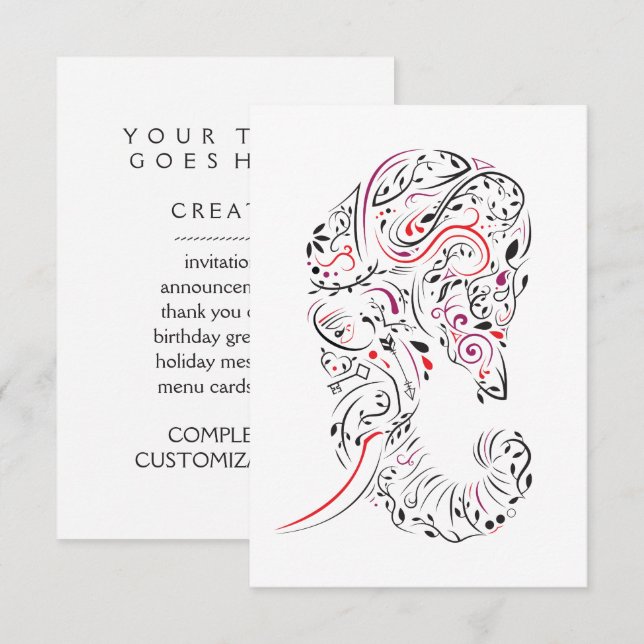 elephant ornate invitation (Front/Back)