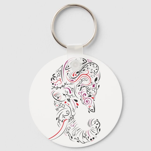 elephant ornate keychain (Front)