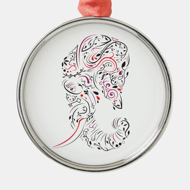 elephant ornate metal ornament (Front)