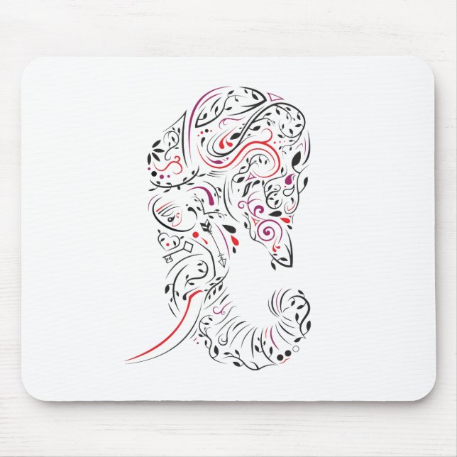 elephant ornate mouse pad (Front)