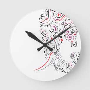 elephant ornate round clock