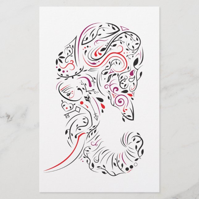 elephant ornate stationery (Front)