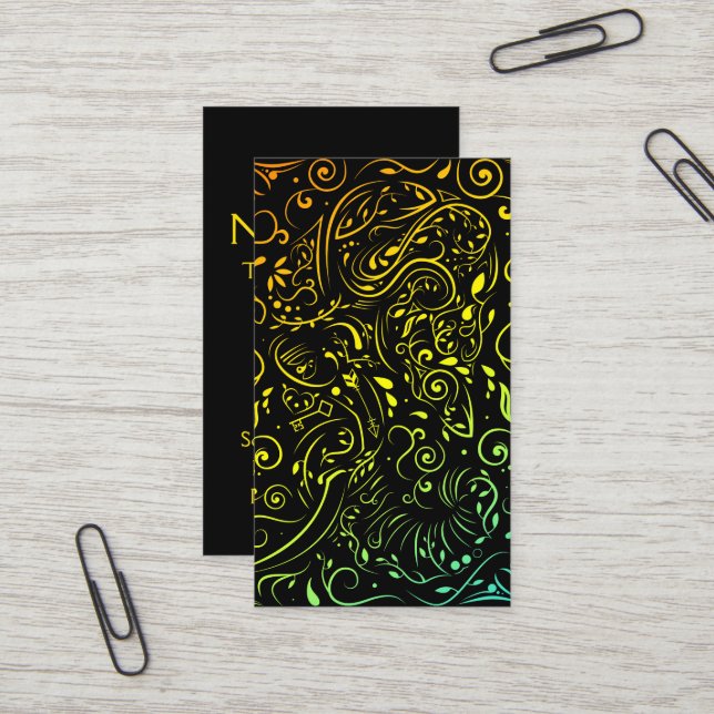 elephant ornate summer fade business card (Front/Back In Situ)