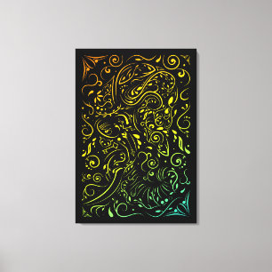 elephant ornate summer fade canvas print