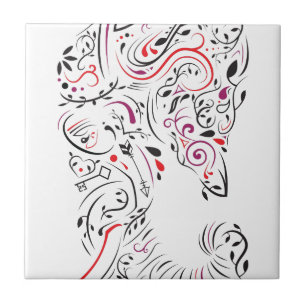 elephant ornate tile