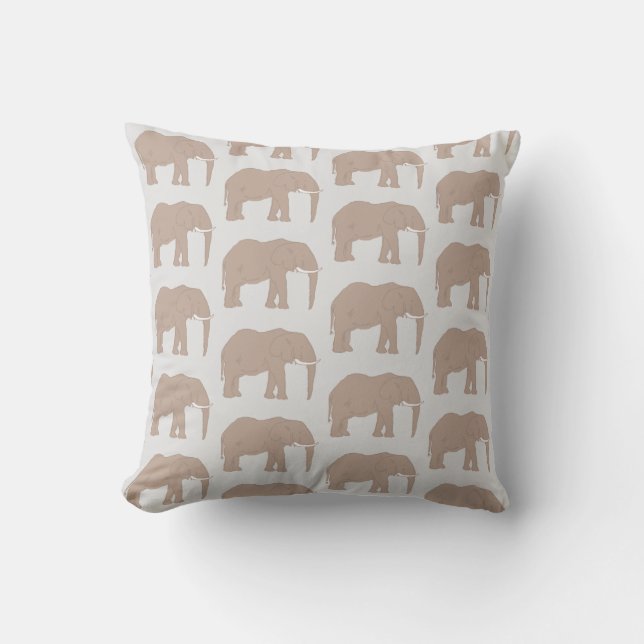 Elephant Painting Safari Pattern Throw Pillow (Front)