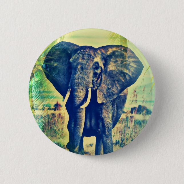 Elephant Palms 2 Inch Round Button (Front)