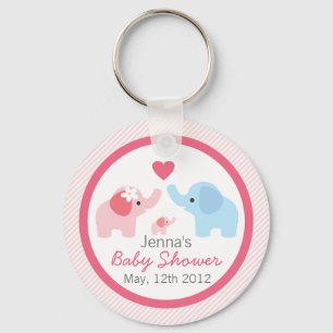Elephant Parents and Baby Shower Keychain